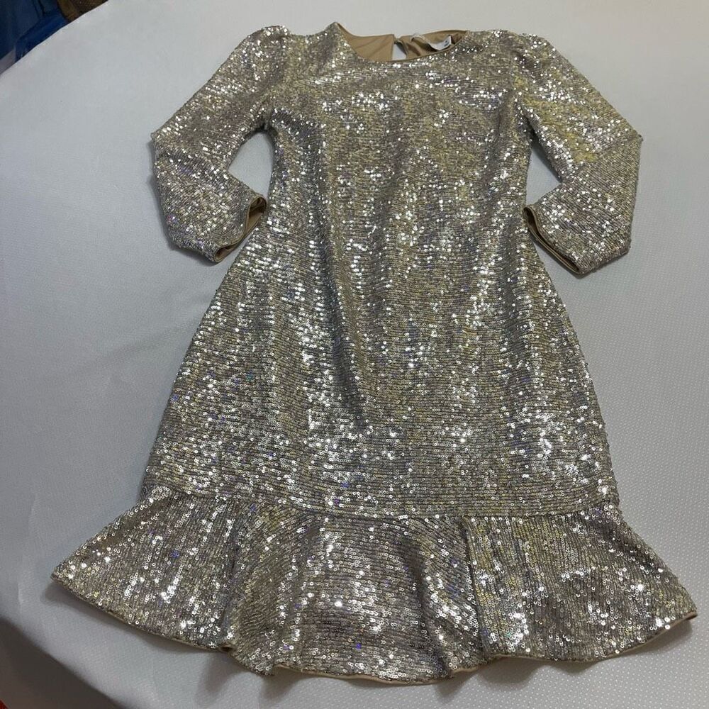 Ali & Jay Sparkle & Shine Silver Sequin Dress Size Medium